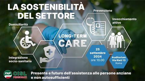 Anziani: domani 25 settembre tavola rotonda FNP CISL sulla sostenibilità del Settore Long Term Care