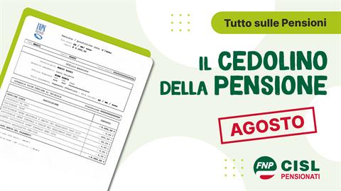 Cedolino pensione di agosto 2025, le informazioni utili