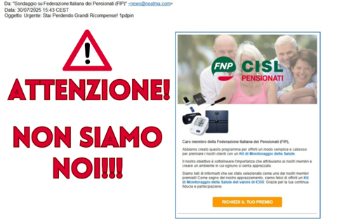FAKE: Utilizzo improprio del logo FNP via e-mail