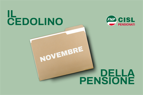 Calendario pagamento pensioni e cedolino novembre