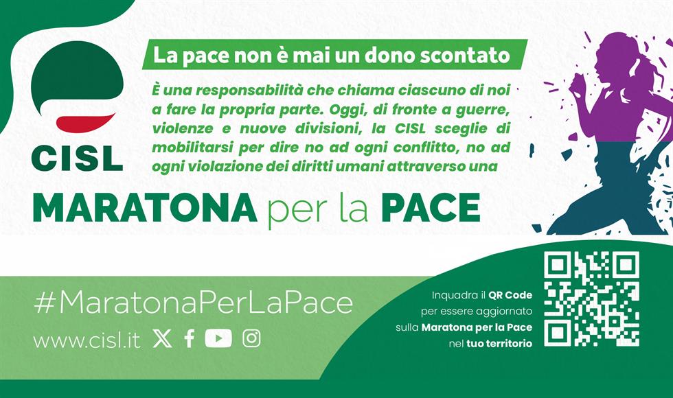 Maratona per la pace CISL, le iniziative in tutte le Regioni