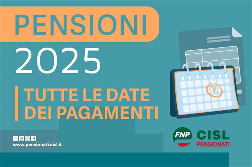 Pensioni, il calendario dei pagamenti del 2025