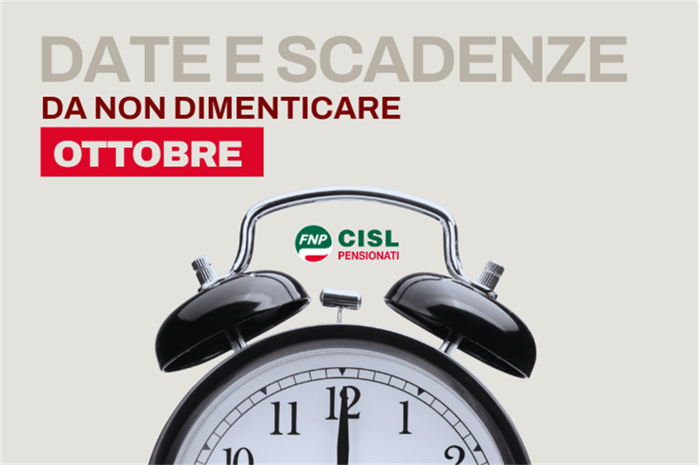 Vi ricordiamo che... scadenze e date utili di ottobre 2026