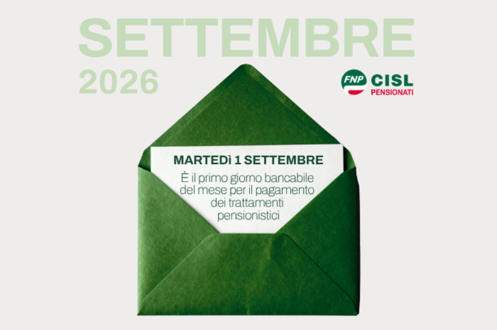 Pensioni settembre 2026, il calendario dei pagamenti