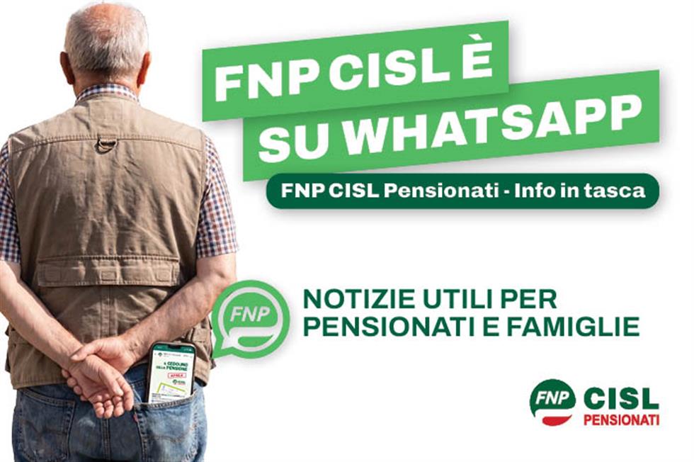 Canale WhatsApp FNP CISL – Uno strumento diretto per informare e coinvolgere pensionate e pensionati