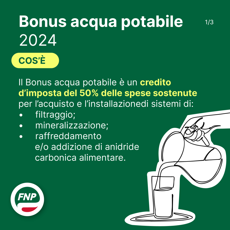 Bonus acqua potabile, domande entro il 28 febbraio
