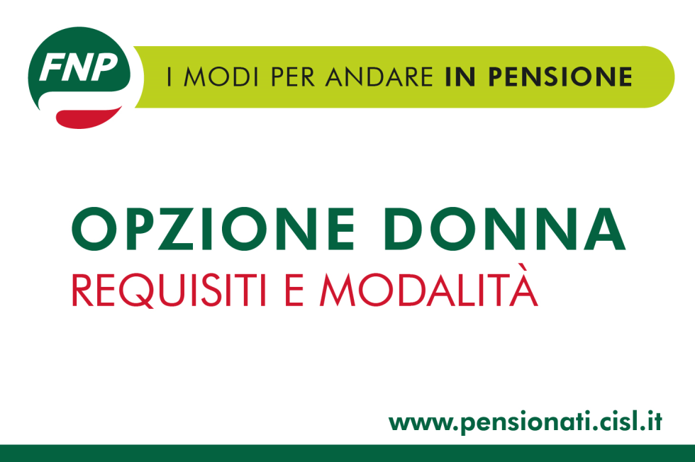 Pensione anticipata Opzione Donna