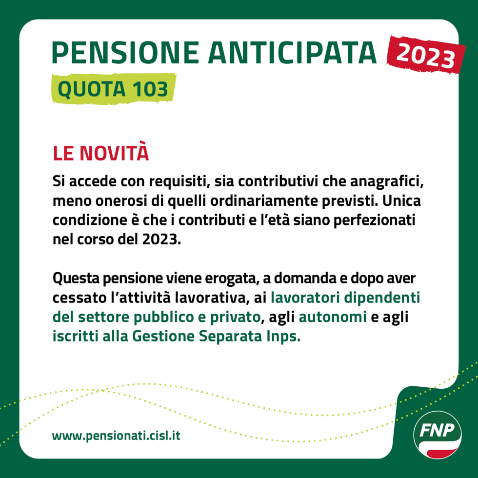 Come andare in pensione anticipata 2023: Quota 103, la guida