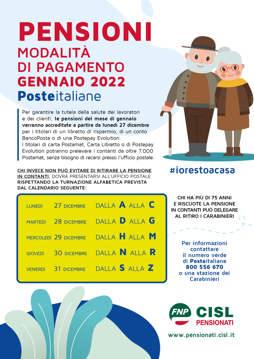 Pensioni gennaio 2022, il calendario dei pagamenti
