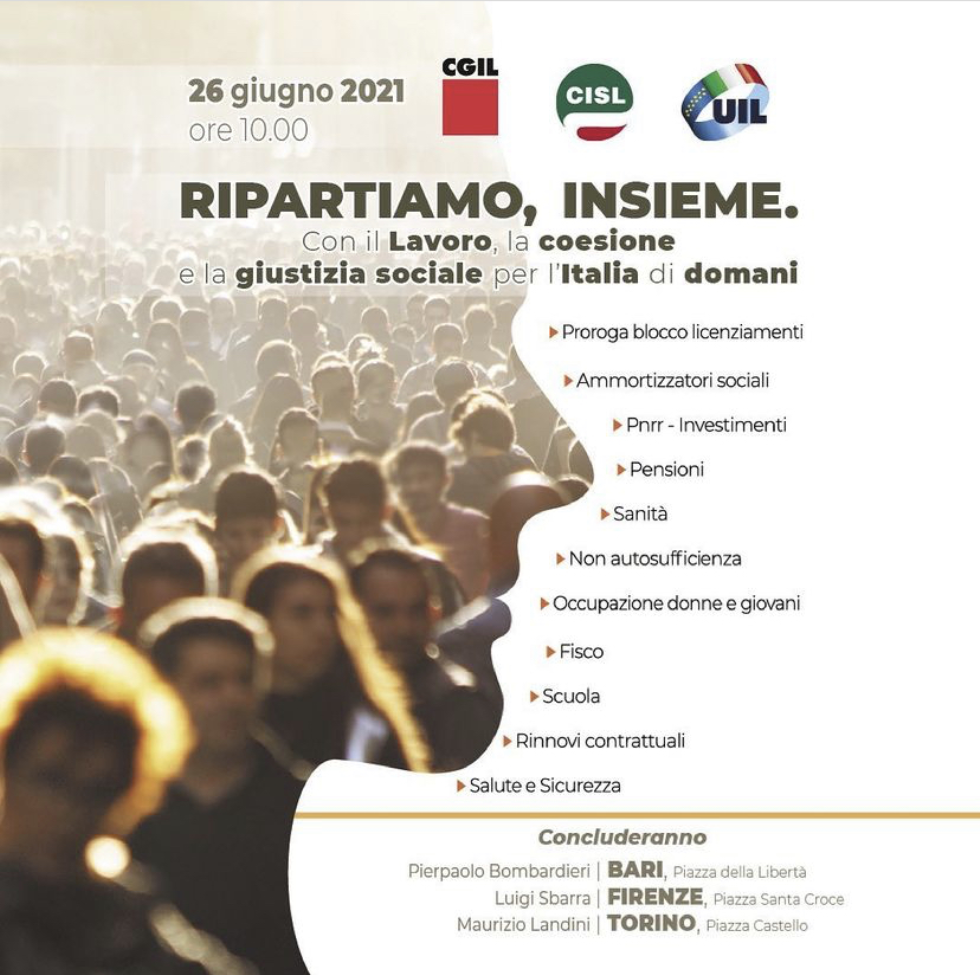 Anche la Fnp alla mobilitazione unitaria Cgil Cisl Uil