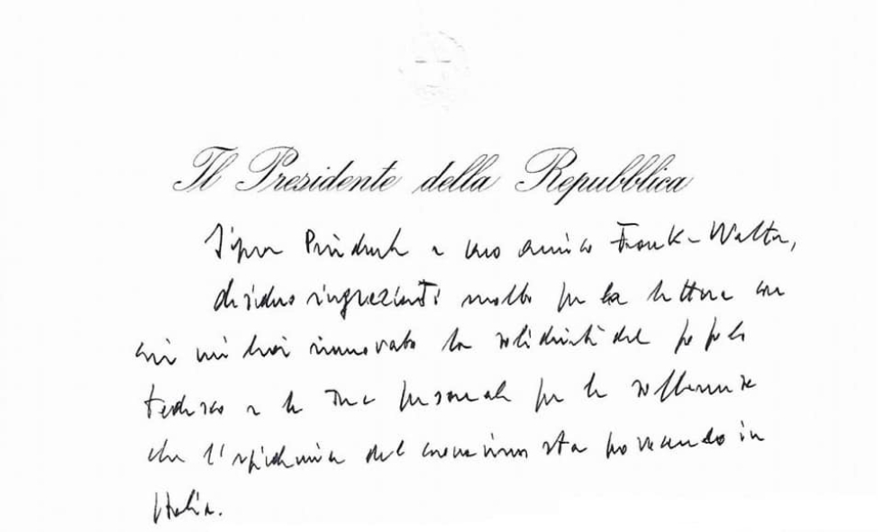Grazie al Presidente Mattarella per le parole rivolte al Presidente Steinmeier
