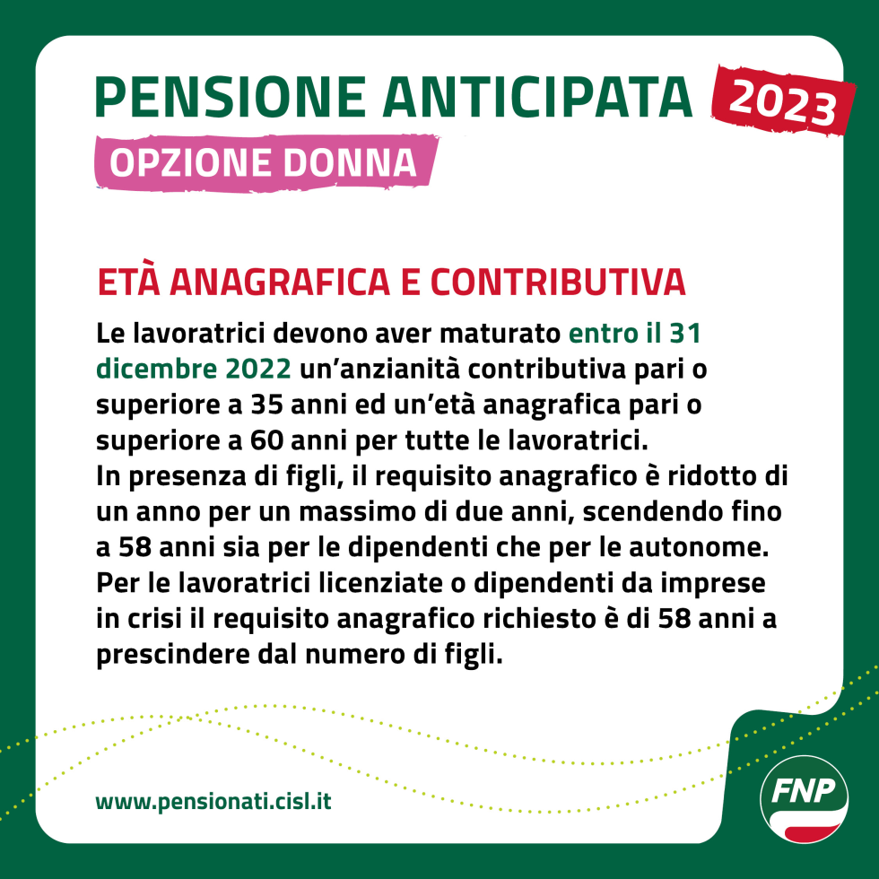 Pensione anticipata, come uscire dal lavoro con Opzione donna 2023