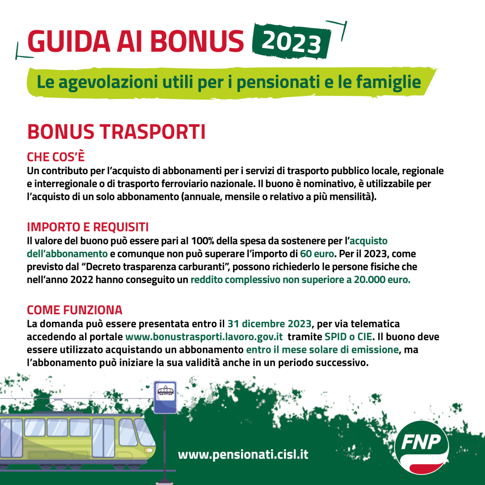 Bonus trasporti, cos’è e come richiederlo