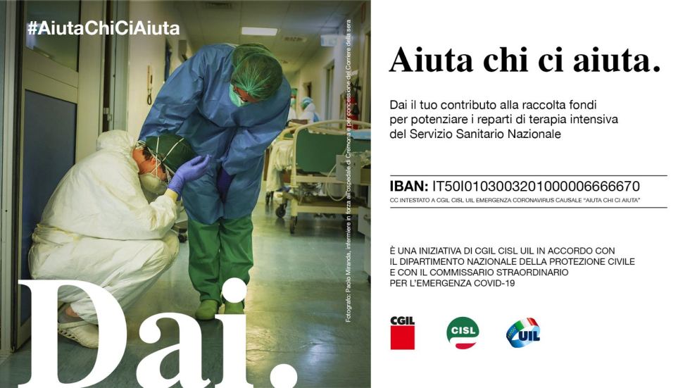 Anche la Fnp partecipa alla sottoscrizione Cgil Cisl e Uil da destinare al servizio sanitario