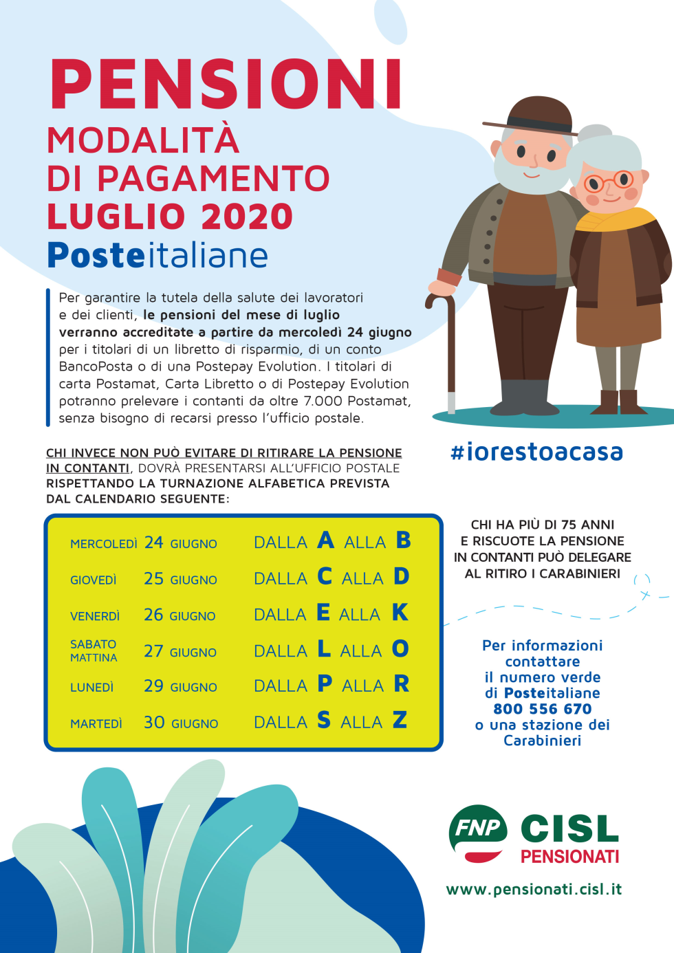 Pensioni, anche a luglio il pagamento avverrà in anticipo. Ecco il calendario