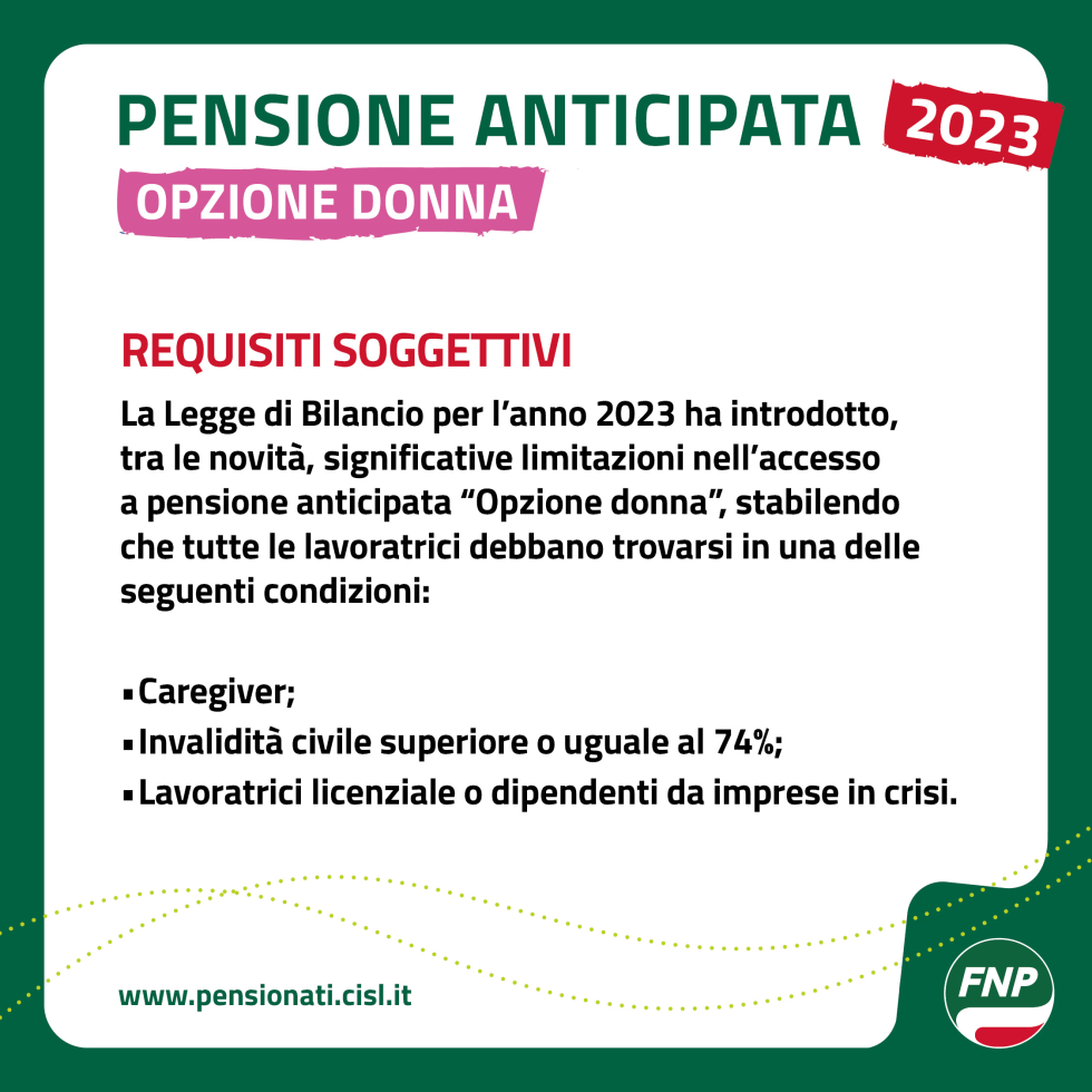 Pensione anticipata, come uscire dal lavoro con Opzione donna 2023